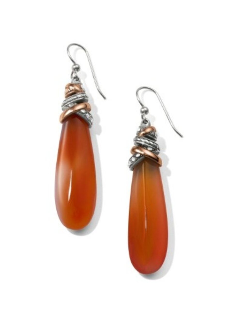 Brighton Neptune’s Rings Carnelian Orange Drop Earrings 	 JA405G